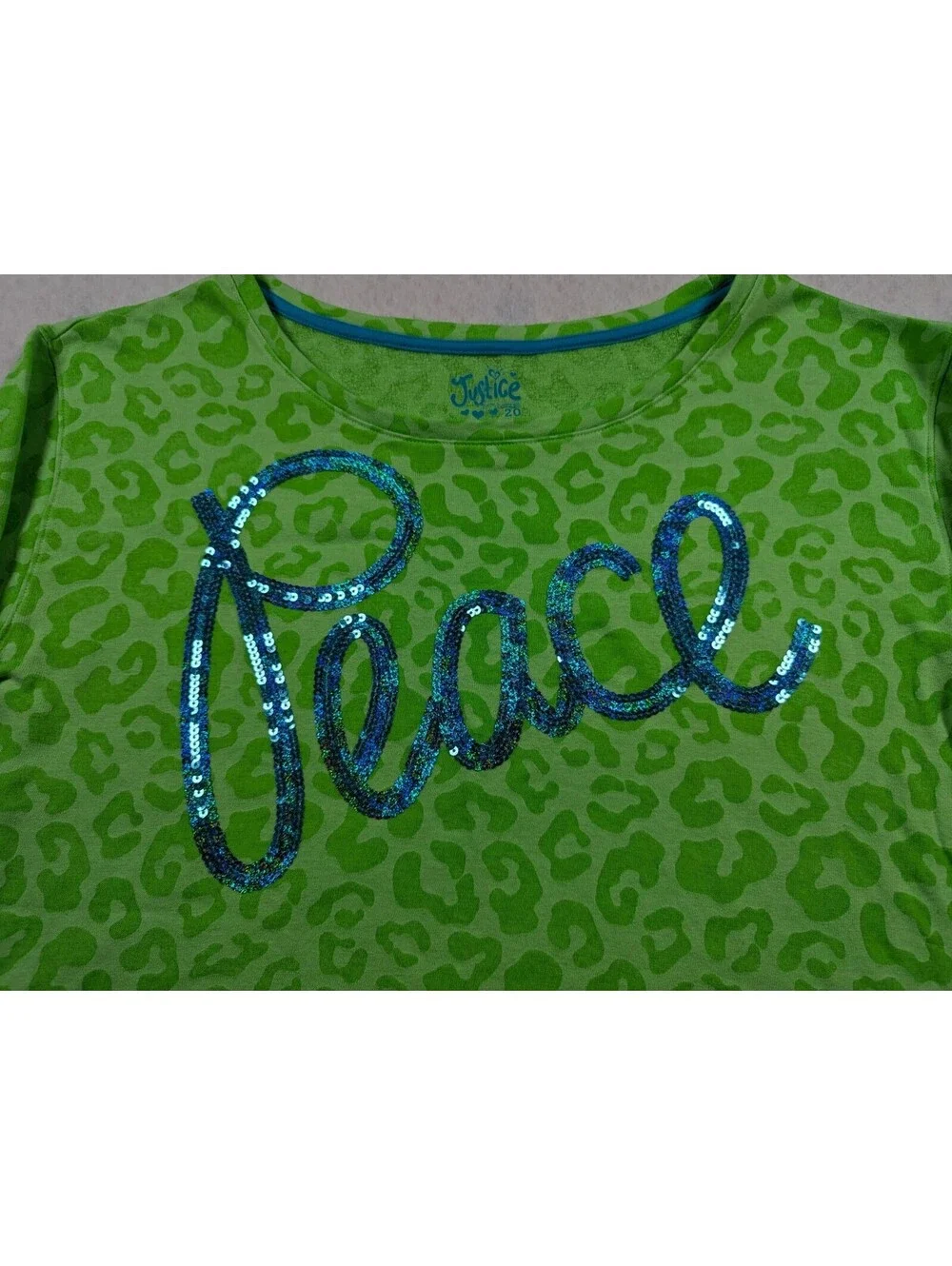 Girls - Size 20 - Green PEACE T-Shirt by Justice